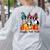 Boston Terrier Dog Lover Fall Ya'Ll Halloween Costume Men Women Women's Sweatshirt Back Print Ash