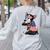 Boston Terrier Dog Merica 4th Of July Usa American Flag Men Women's Sweatshirt Back Print Ash