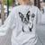 Boston Terrier Dog Raising Paw Idea Men Women Women's Sweatshirt Back Print Ash
