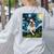 Boston Terrier Dog Starry Night Painting Women's Sweatshirt Back Print Ash
