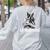 Boston Terrier Dog Untamed For Men Women Women's Sweatshirt Back Print Ash
