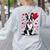 Boston Terrier Dog Valentine's Day Dog Owner Valentine Women's Sweatshirt Back Print Ash