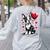 Boston Terrier Dog Valentine's Day Dog Owner Women's Sweatshirt Back Print Ash