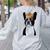 Boston Terrier Dog Wearing Crown For Men Women Girls Kids Women's Sweatshirt Back Print Ash
