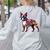 Boston Terrier Floral Dog Lover Vintage Distressed For Men Women Kids Women's Sweatshirt Back Print Ash