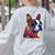 Boston Terrier Floral Vintage Dog Mom Distressed Men Women Kids Women's Sweatshirt Back Print Ash