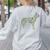 Boston Terrier Flower Silhouette Floral Dog Men Women Girls Kids Women's Sweatshirt Back Print Ash