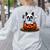 Boston Terrier Ghost Boo Halloween Kids Women's Sweatshirt Back Print Ash