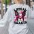 Boston Terrier Heart Glasses Girls Bostie Valentines Day Women's Sweatshirt Back Print Ash