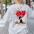 Boston Terrier Lover Heart Shape Boston Terrier Valentine Women's Sweatshirt Back Print Ash