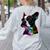 Boston Terrier Lovers Colorful Pop Art Boston Terrier Women's Sweatshirt Back Print Ash