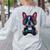 Boston Terrier Lovers Gaming Headphones Boston Terrier Women's Sweatshirt Back Print Ash