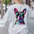 Boston Terrier Lovers Pop Art Boston Terrier Women's Sweatshirt Back Print Ash