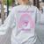 Boston Terrier Mama Cute Rainbow Paw Heart Shape Women's Sweatshirt Back Print Ash