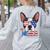 Boston Terrier Merica 4th Of July T Shirt Men Boys Dog Puppy Women's Sweatshirt Back Print Ash