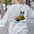 Boston Terrier Merry Christmas Tree Lights Dog X-Mas Dogs Women's Sweatshirt Back Print Ash