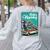 Boston Terrier Merry Christmas Tree Truck Dog X-Mas Women's Sweatshirt Back Print Ash