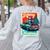 Boston Terrier Merry Christmas Tree Truck Santa Dog X-Mas Women's Sweatshirt Back Print Ash
