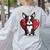 Boston Terrier Mom Dad Bostie Dog Lover Valentines Day Women's Sweatshirt Back Print Ash