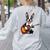 Boston Terrier Playing Guitar Boston Terrier Women's Sweatshirt Back Print Ash
