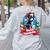 Boston Terrier Santa Claus Coffee Mug Merry Christmas Dogs Women's Sweatshirt Back Print Ash