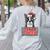 Boston Terrier Santa Claus Hat Merry Christmas Dog X-Mas Women's Sweatshirt Back Print Ash