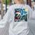Boston Terrier Santa Starry Night Van Gogh Christmas Dog Men Women Kids Women's Sweatshirt Back Print Ash