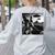 Boston Terrier Graphic Selfie With UFOs Weird Aliens Women's Sweatshirt Back Print Ash
