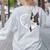 Boston Terrier Shirts For Women Girls Kids Heart Cute Women's Sweatshirt Back Print Ash