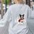 Boston Terrier In The Snow Merry Christmas Winter Women's Sweatshirt Back Print Ash