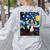 Boston Terrier Starry Night Van Gogh Art Women's Sweatshirt Back Print Ash