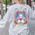 Boston Terrier Sugar Skull Dog Day Of The Dead Women's Sweatshirt Back Print Ash