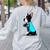 Boston Terrier Tattoos I Love Mom Women's Sweatshirt Back Print Ash