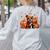 Boston Terrier Thanksgiving Leopard Pumpkins Fall Leaves Women's Sweatshirt Back Print Ash