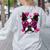 Boston Terrier Valentines Day Shirt Heart Dog Lover Women's Sweatshirt Back Print Ash