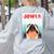 Boston Terriers Jowls Dog Mom Dog Dad Women's Sweatshirt Back Print Ash