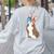 Brindle Boston Terrier Dog Patriotic Shirt USA Flag Women's Sweatshirt Back Print Ash
