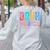 Bruh We Back Teachers Retro Back To School Boys Girls Kids Women's Sweatshirt Back Print Ash