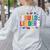 I Build Leaders Bricks Building Blocks Teacher Brick Builder Women's Sweatshirt Back Print Ash