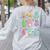 Bunny Reading Books Easter Day Librarian Teacher Book Women's Sweatshirt Back Print Ash