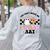 You Can't Scare Me I Teach Art Retro Teacher Ghost Halloween Women's Sweatshirt Back Print Ash