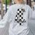 Checkered Fourth Grade Back To School Teachers Students Women's Sweatshirt Back Print Ash