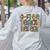 Coffee Teach Repeat Leopard Print Back To School Teachers Women's Sweatshirt Back Print Ash