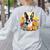 Cute Boston Terrier Spring Flower Garden Colorful Puppy Dog Women's Sweatshirt Back Print Ash