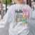 Cute Hello Second Grade Back To School Coquette Teacher Girl Women's Sweatshirt Back Print Ash