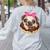 Cute Pug Shirt Donut Girls Dog Women's Sweatshirt Back Print Ash