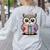 Cute Reading Owl Book Lover Teacher Librarian Bookworm Women's Sweatshirt Back Print Ash Cute Reading Owl Book Lover Teacher Librarian Bookworm Women's Sweatshirt Back Print Ash