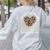Daycare Provider Teacher Childcare Worker Leopard Heart Fun Women's Sweatshirt Back Print Ash
