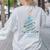 DNA Helix Christmas Tree Scientist Biology Science Teacher Women's Sweatshirt Back Print Ash
