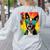 Dog Boston Terrier Hawaiian Women's Sweatshirt Back Print Ash
